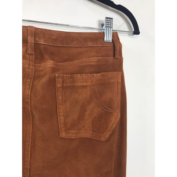 New Maje Women's 38 Pants Suede Leather Camel Brown Durable Versatile US Medium - Picture 11 of 15